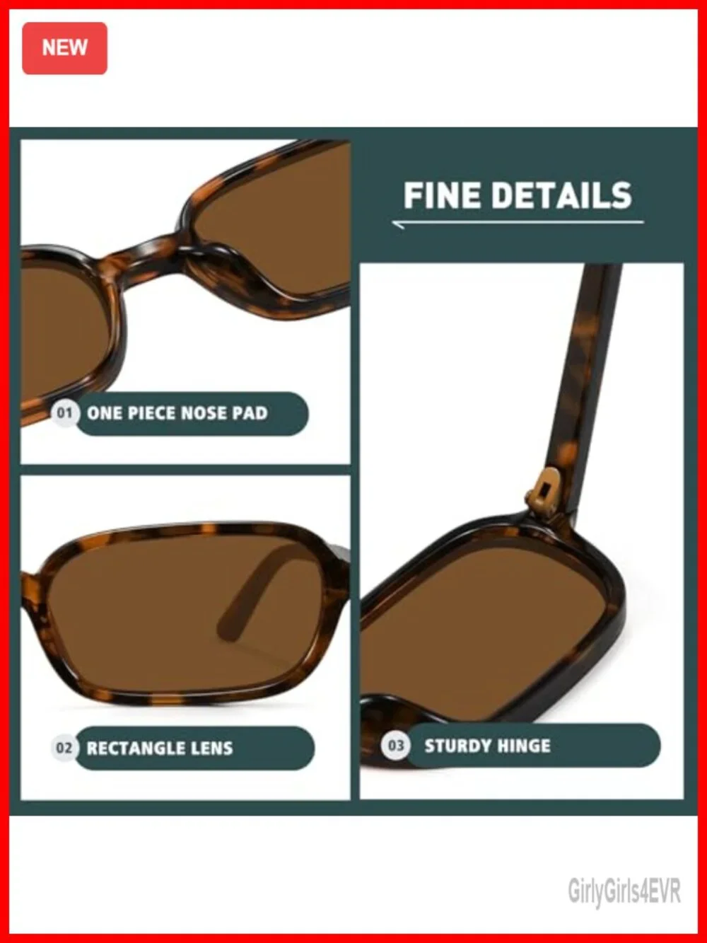 Retro Rectangle Sunglasses Women Small Trendy 90s UV400 Protection